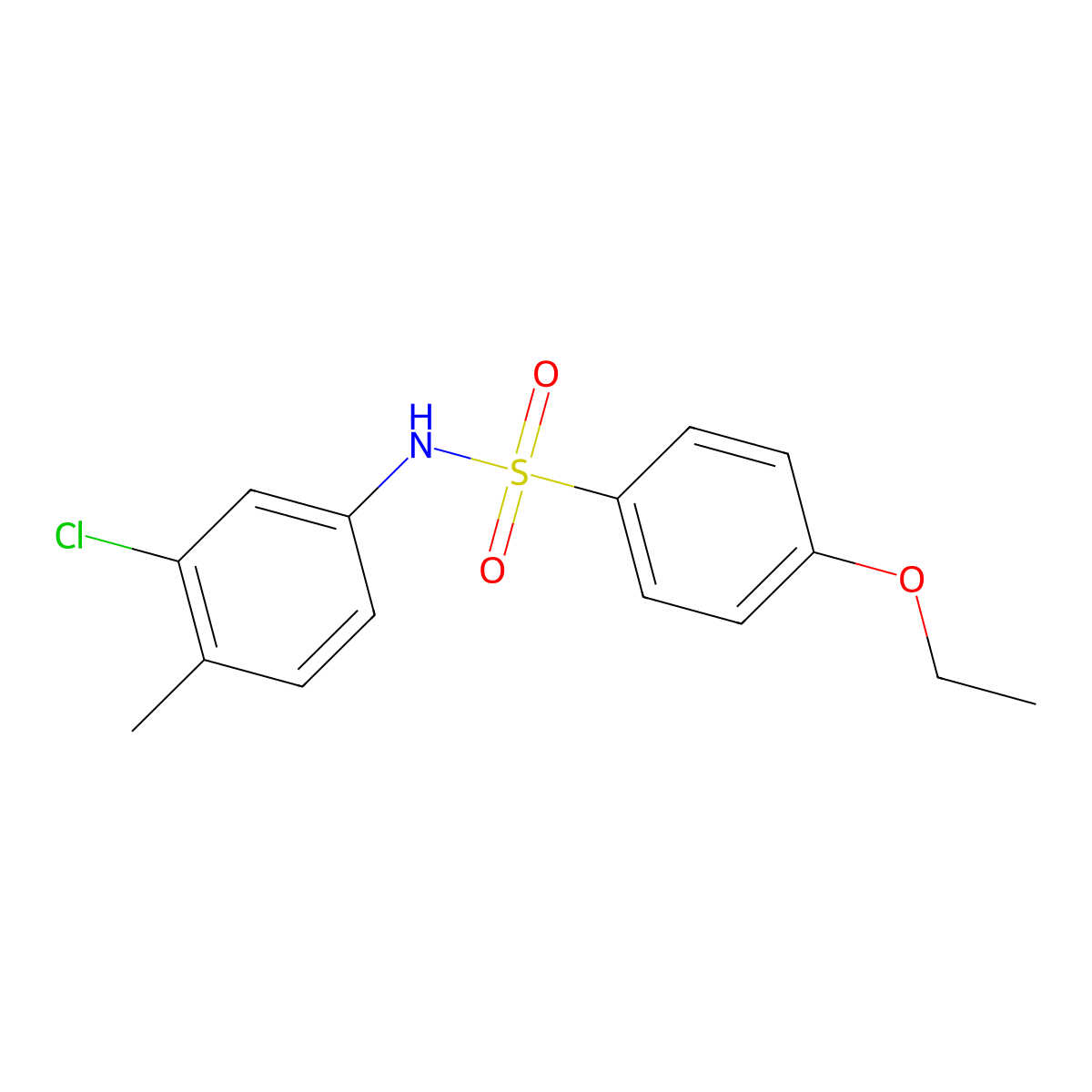 N-(3-chloro-4-methylphenyl)-4-ethoxybenzenesulfonamide molecular structure, CAS 446309-09-7