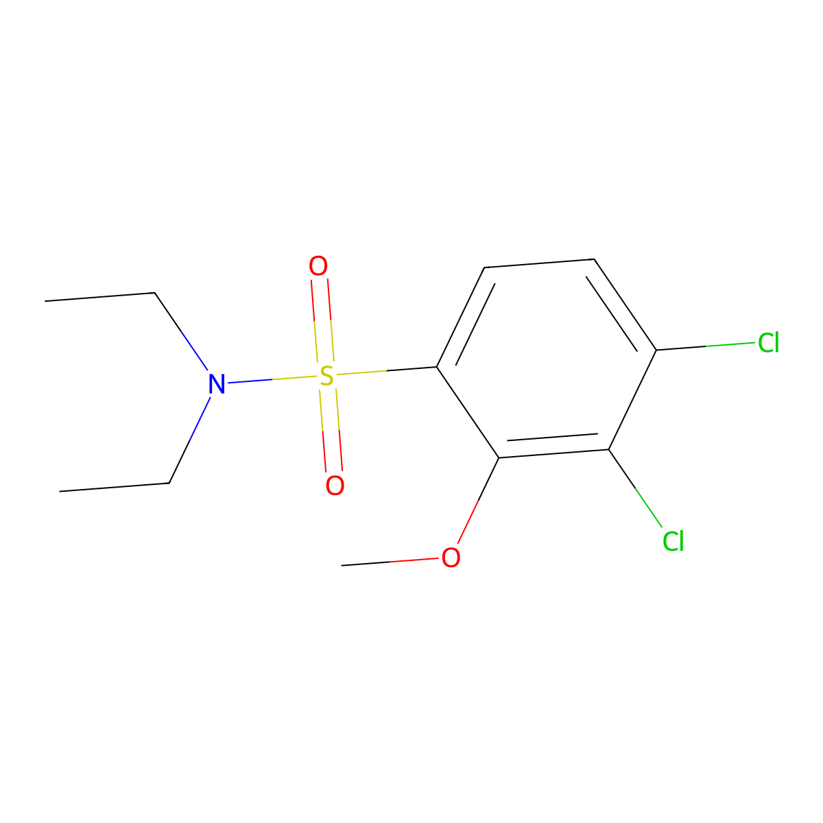 3,4-dichloro-N,N-diethyl-2-methoxybenzenesulfonamide molecular structure, CAS 446309-13-3
