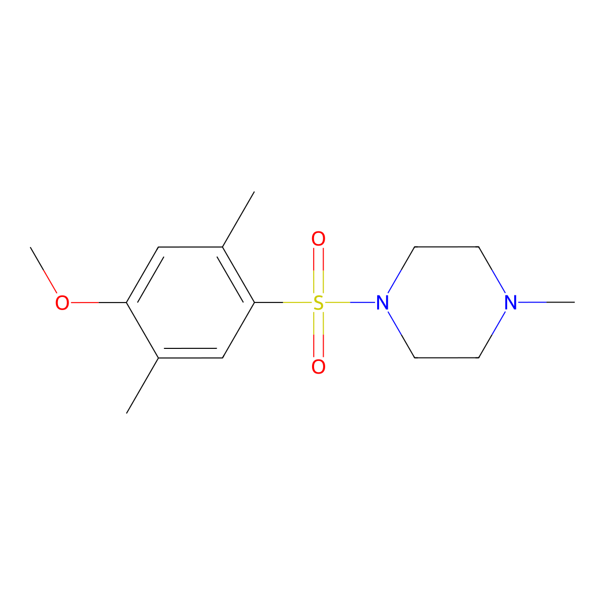1-[(4-Methoxy-2,5-dimethylphenyl)sulfonyl]-4-methylpiperazine molecular structure, CAS 446309-17-7