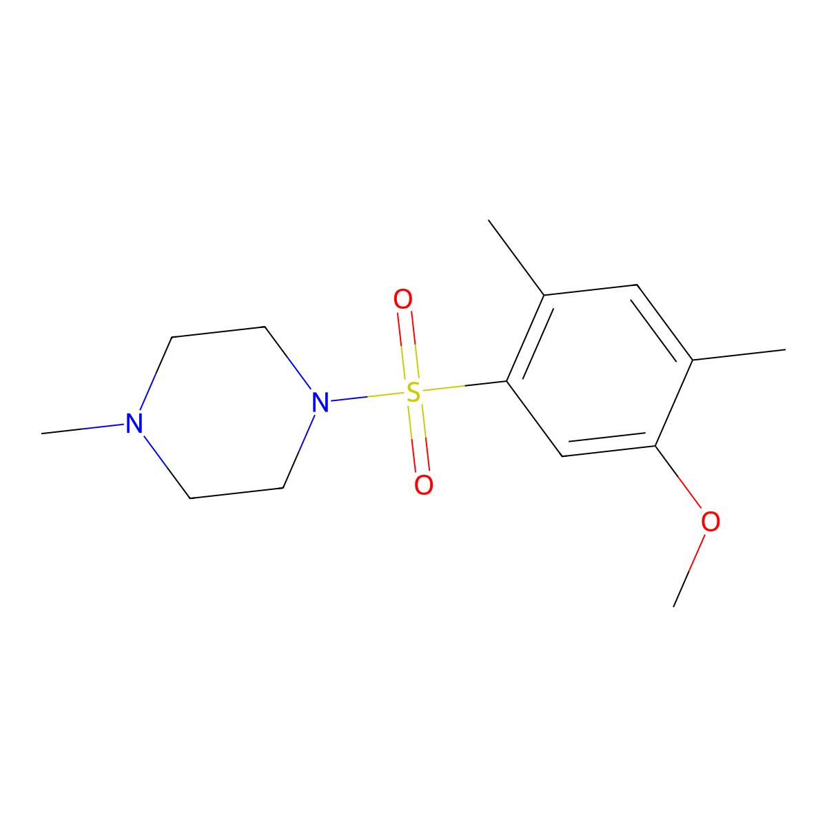 1-(5-Methoxy-2,4-dimethylphenyl)sulfonyl-4-methylpiperazine molecular structure, CAS 446309-21-3