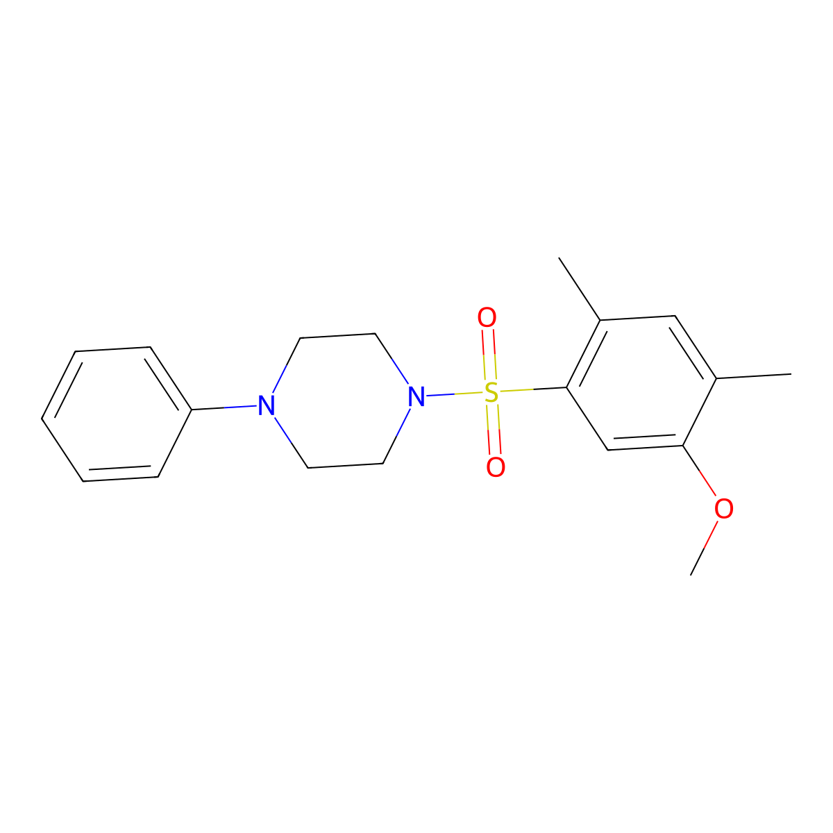 1-(5-Methoxy-2,4-dimethylphenyl)sulfonyl-4-phenylpiperazine molecular structure, CAS 446309-22-4