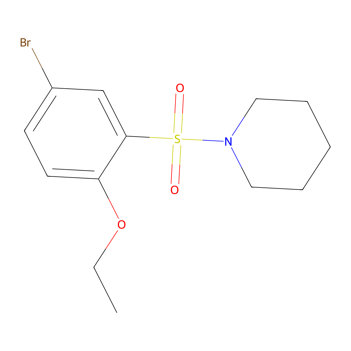1-(5-Bromo-2-ethoxyphenyl)sulfonylpiperidine molecular structure, CAS 446309-25-7
