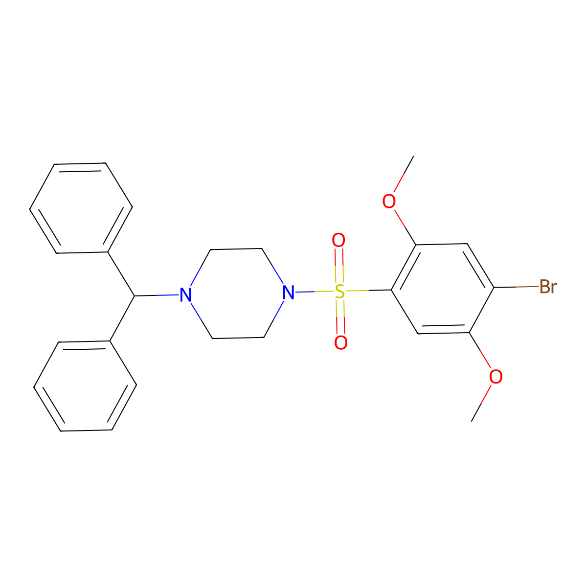 1-(4-Bromo-2,5-dimethoxybenzenesulfonyl)-4-(diphenylmethyl)piperazine molecular structure, CAS 446309-28-0