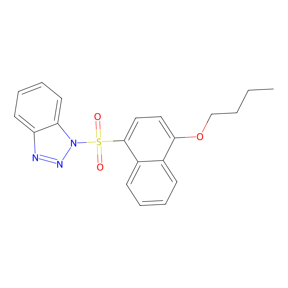 1-(4-Butoxynaphthalen-1-yl)sulfonylbenzotriazole molecular structure, CAS 446309-31-5