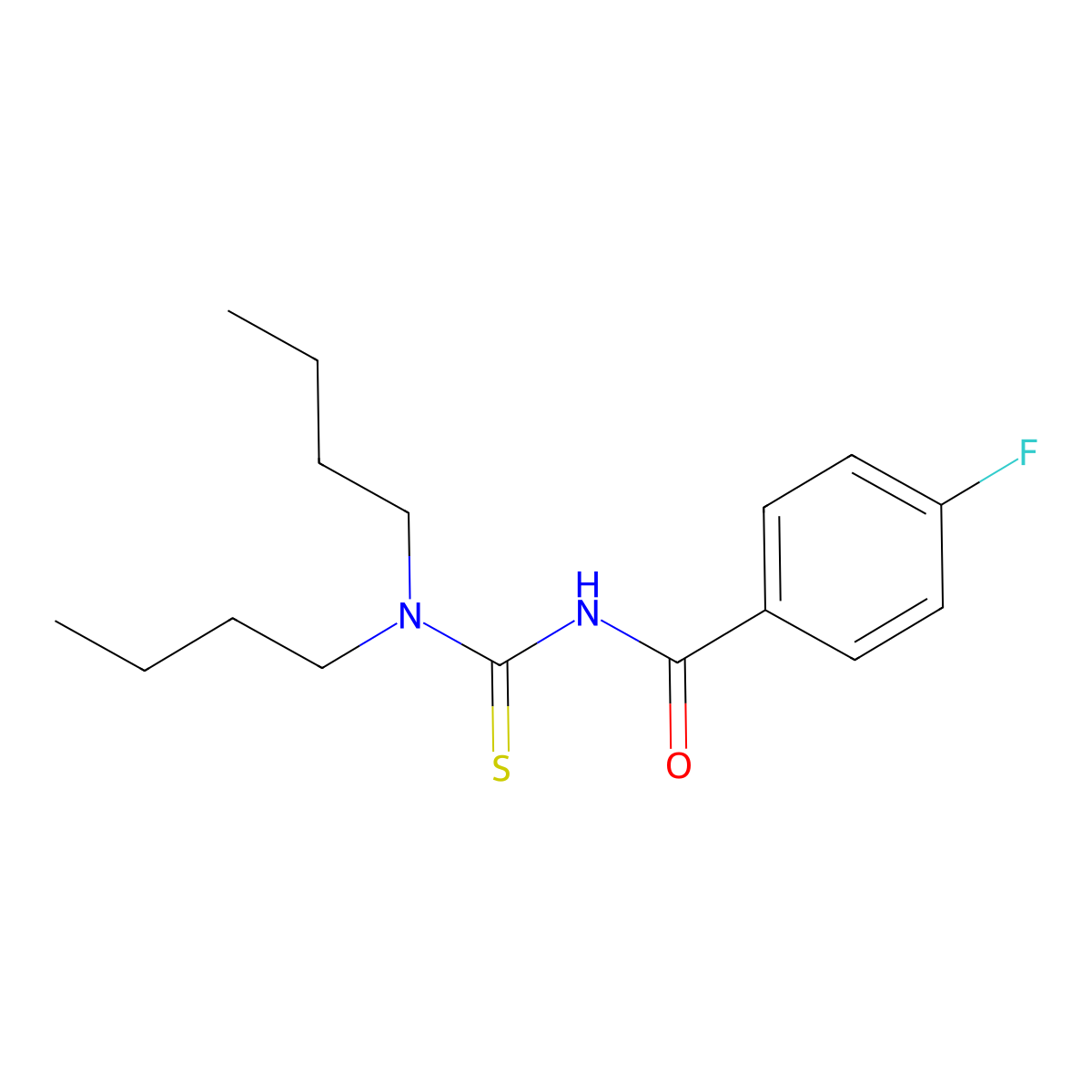 N-(dibutylcarbamothioyl)-4-fluorobenzamide molecular structure, CAS 446310-13-0
