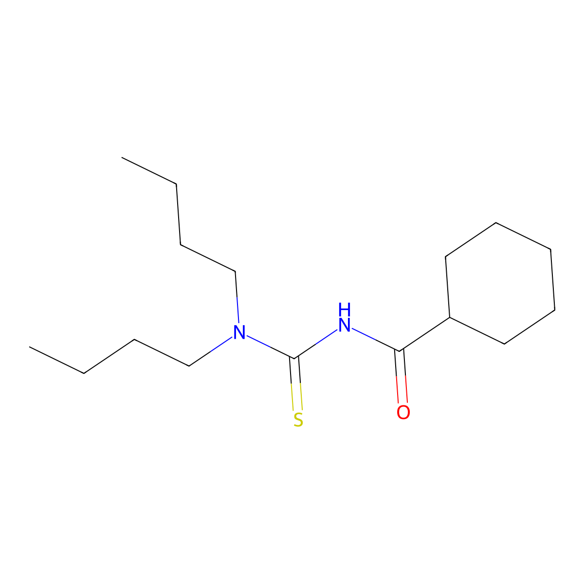 N-(dibutylcarbamothioyl)cyclohexanecarboxamide molecular structure, CAS 446310-18-5