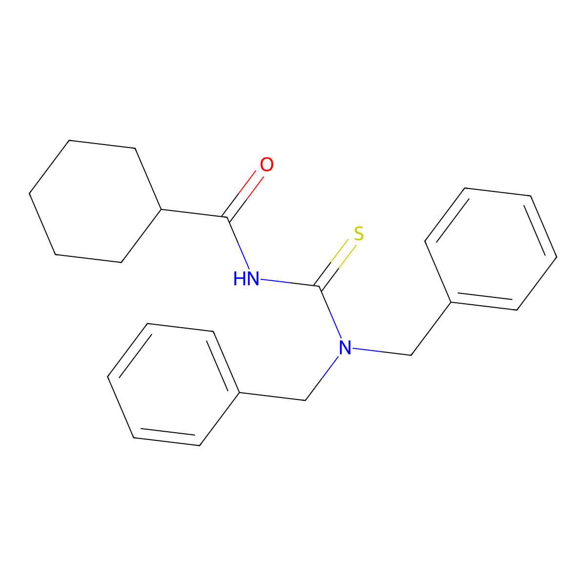 N-(dibenzylcarbamothioyl)cyclohexanecarboxamide molecular structure, CAS 446310-19-6