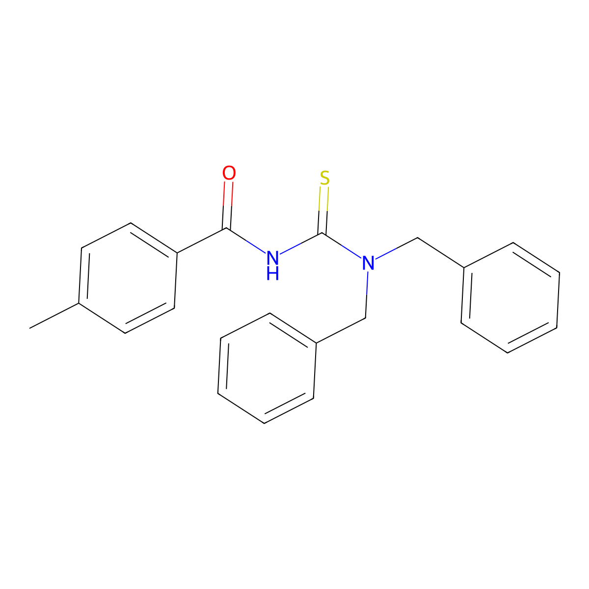 N-(dibenzylcarbamothioyl)-4-methylbenzamide molecular structure, CAS 446310-21-0