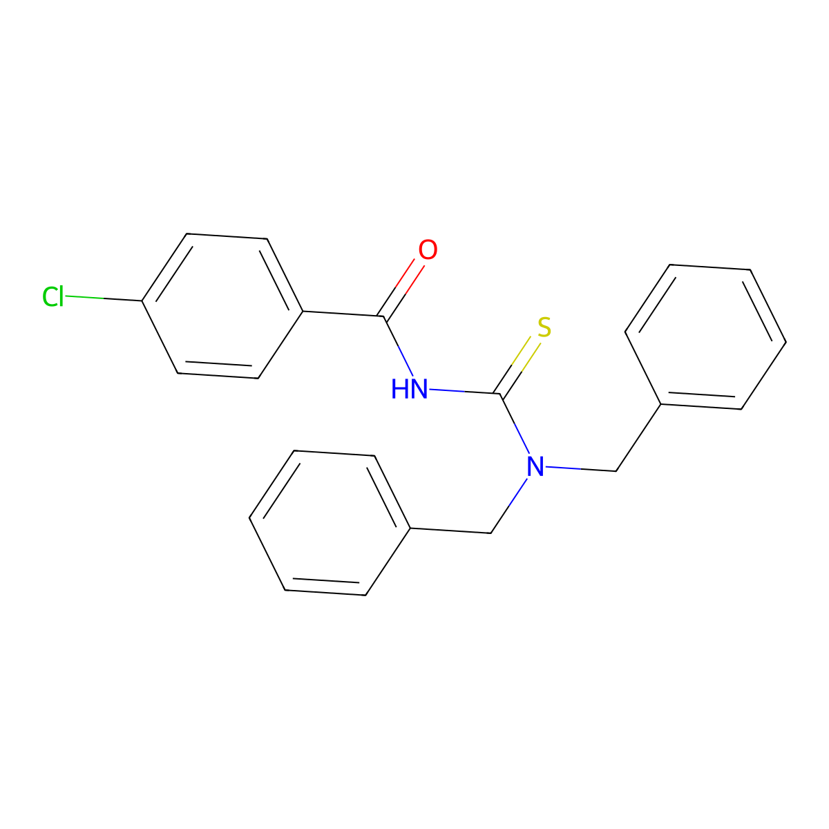 4-chloro-N-(dibenzylcarbamothioyl)benzamide molecular structure, CAS 446310-22-1