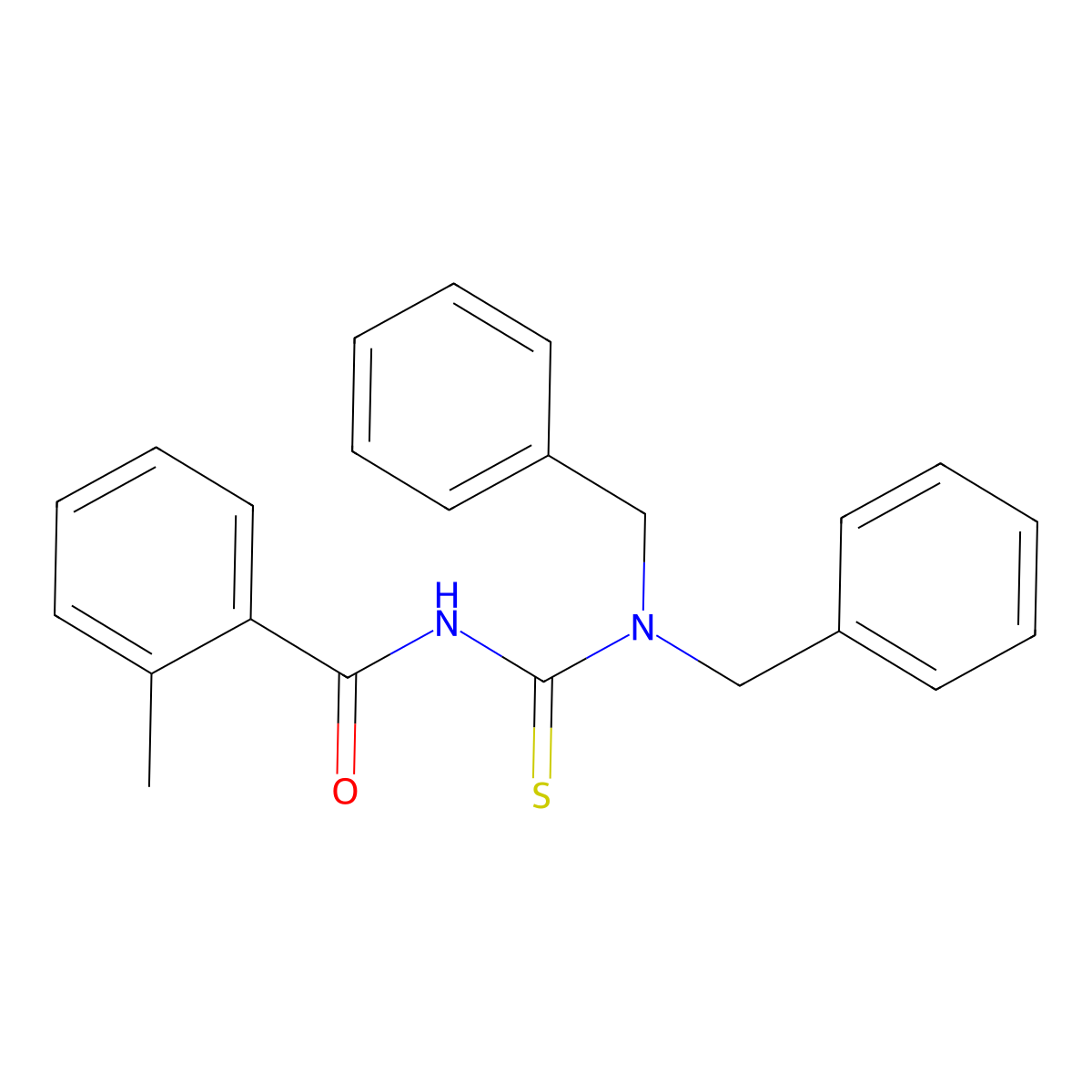 N-(dibenzylcarbamothioyl)-2-methylbenzamide molecular structure, CAS 446310-23-2