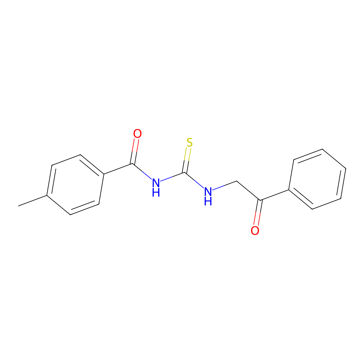 4-methyl-N-(phenacylcarbamothioyl)benzamide molecular structure, CAS 446310-50-5
