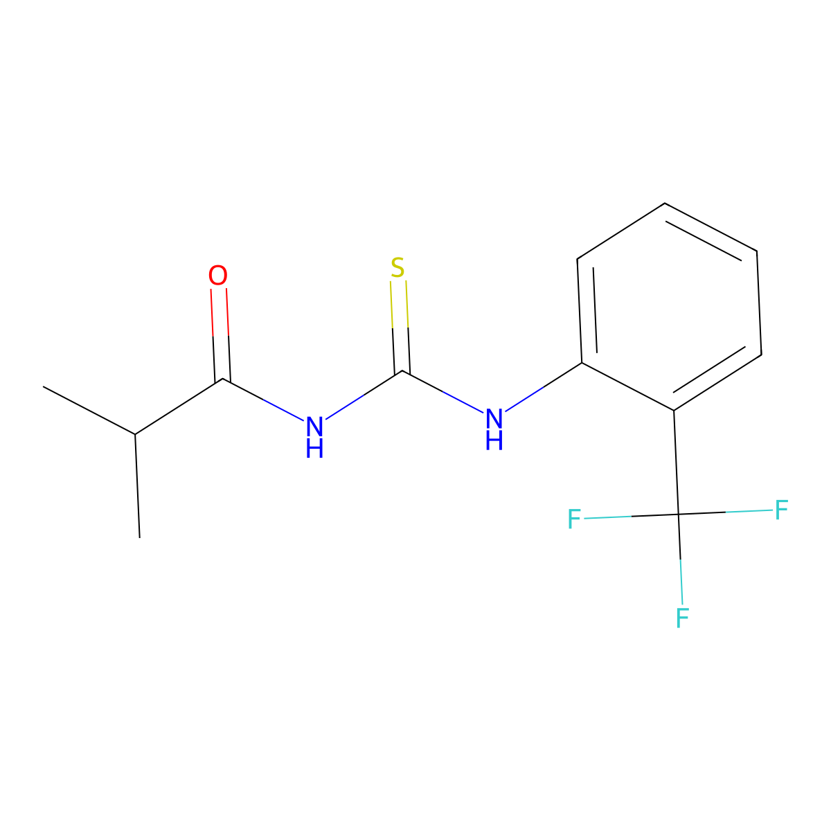N-isobutyryl-N'-[2-(trifluoromethyl)phenyl]thiourea molecular structure, CAS 446310-70-9