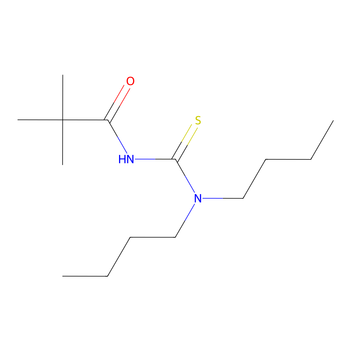 Propanamide, N-[(dibutylamino)thioxomethyl]-2,2-dimethyl- molecular structure, CAS 446310-85-6