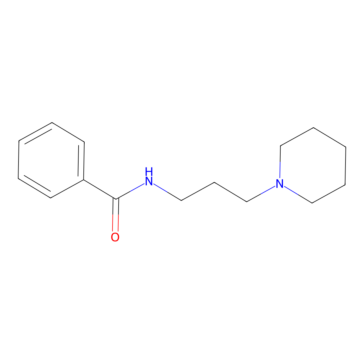 N-(3-(piperidin-1-yl)propyl)benzamide molecular structure, CAS 4464-83-9