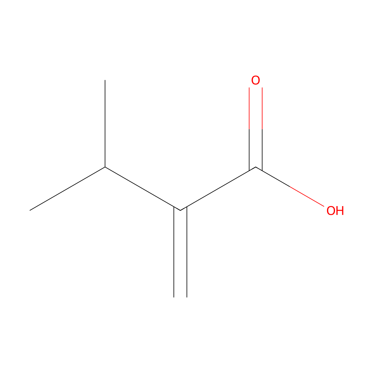 3-Methyl-2-methylidenebutanoic acid molecular structure, CAS 4465-04-7