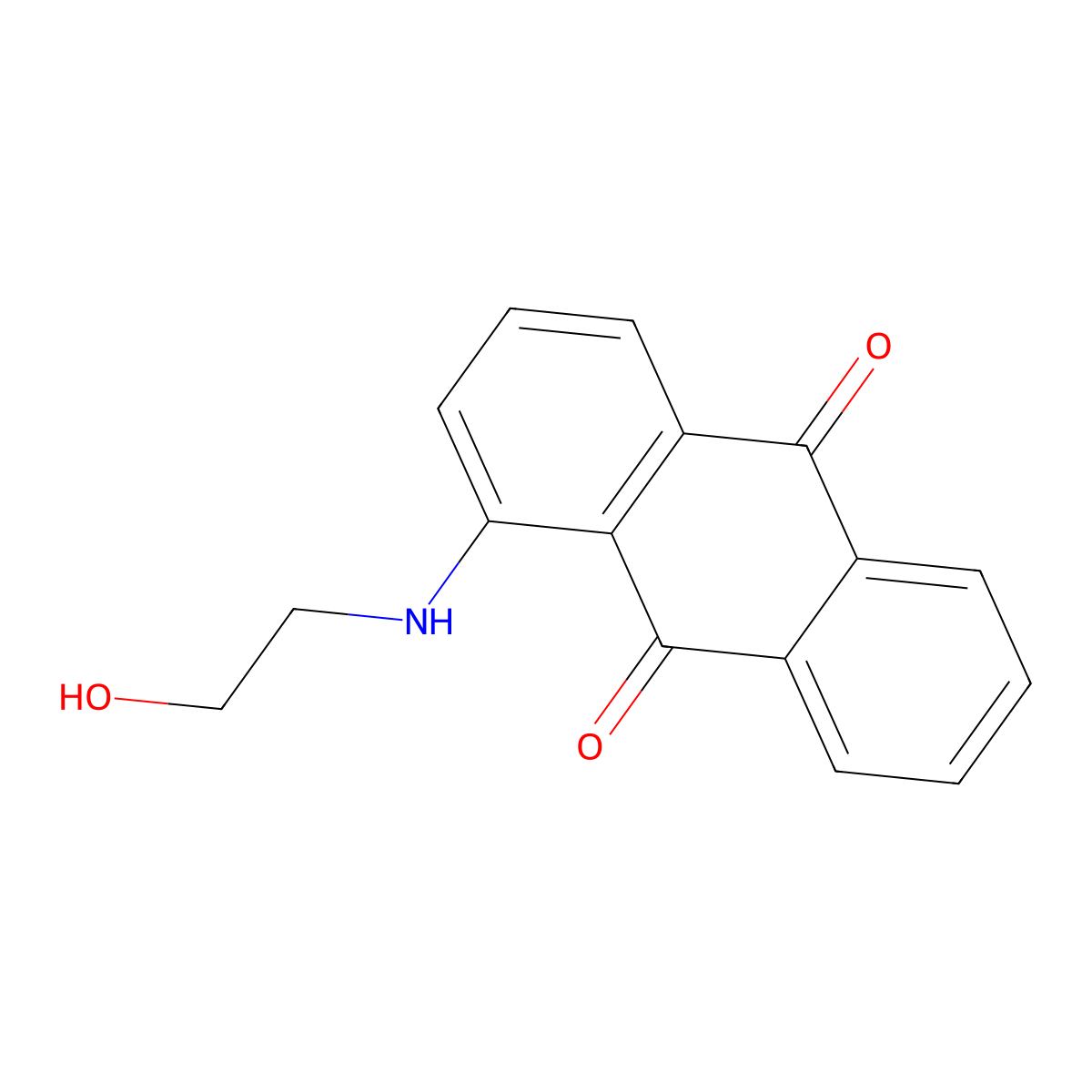9,10-Anthracenedione, 1-((2-hydroxyethyl)amino)- molecular structure, CAS 4465-58-1