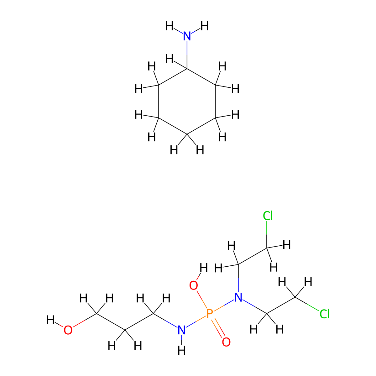 Cytoxal alcohol cyclohexylamine molecular structure, CAS 4465-94-5