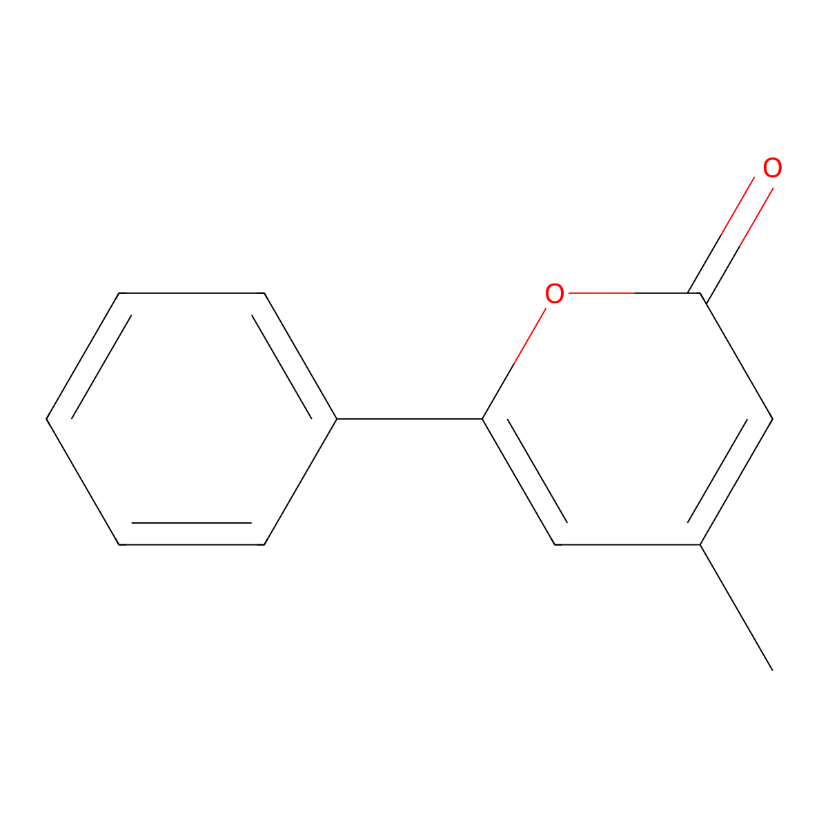 2H-Pyran-2-one, 4-methyl-6-phenyl- molecular structure, CAS 4467-30-5