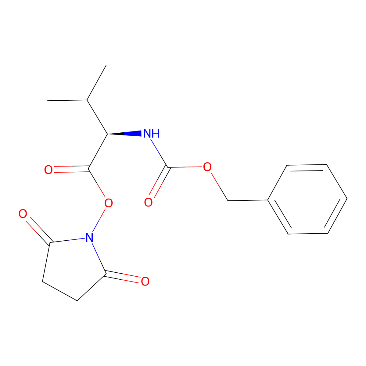 (R)-2,5-Dioxopyrrolidin-1-yl 2-(((benzyloxy)carbonyl)amino)-3-methylbutanoate molecular structure, CAS 4467-55-4
