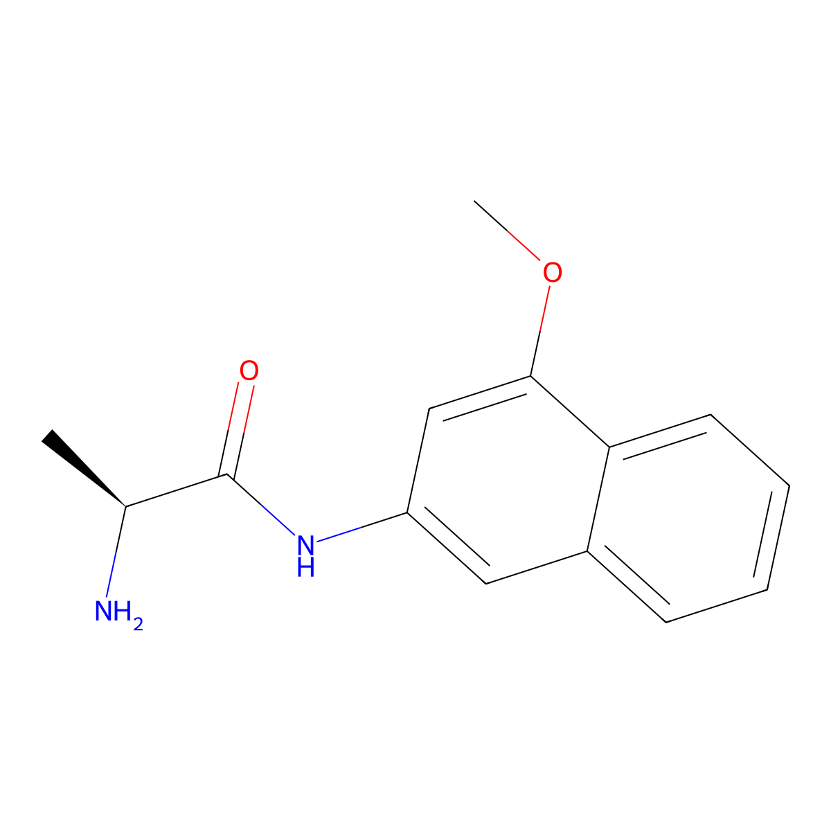 (2S)-2-amino-N-(4-methoxynaphthalen-2-yl)propanamide molecular structure, CAS 4467-67-8