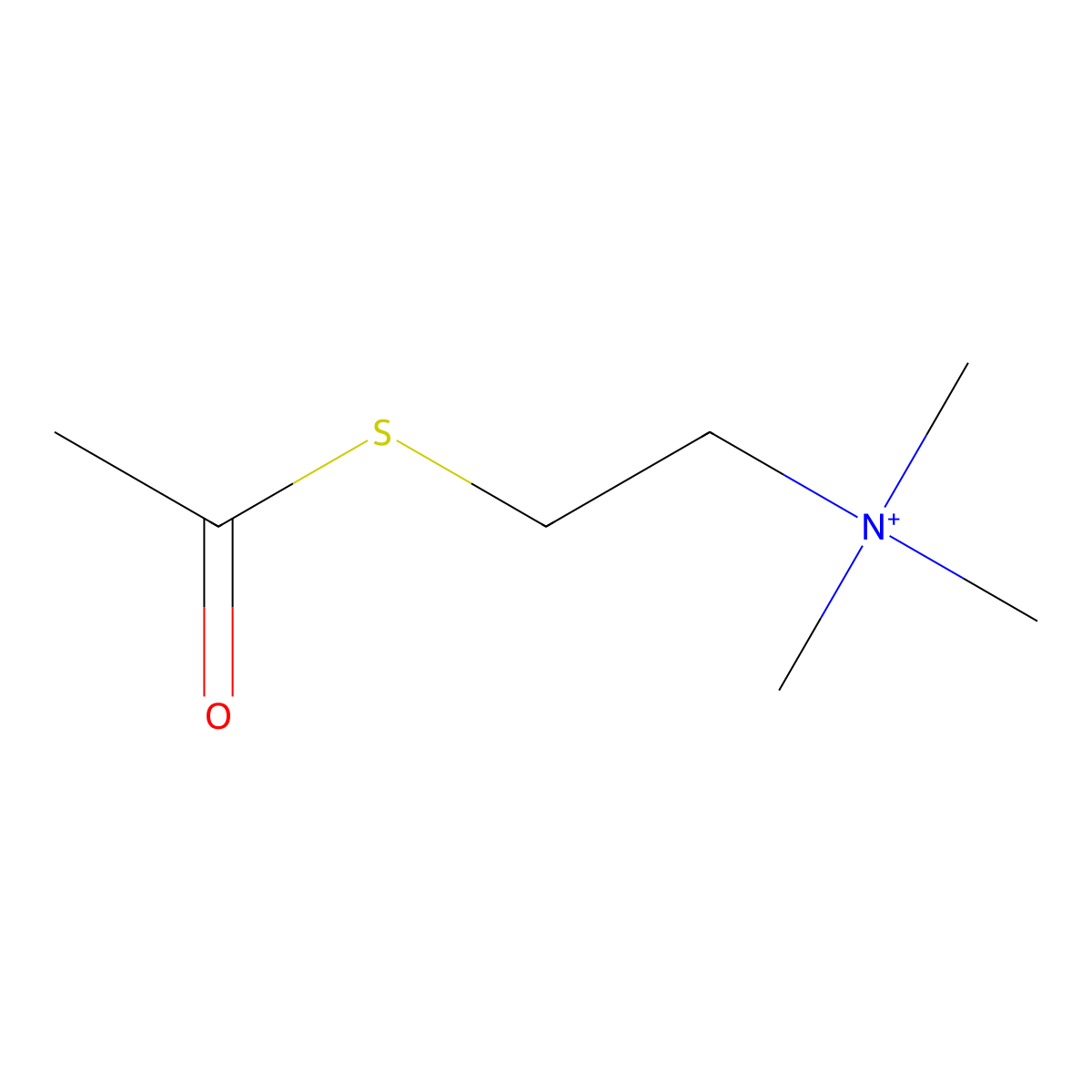 Acetylthiocholine molecular structure, CAS 4468-05-7