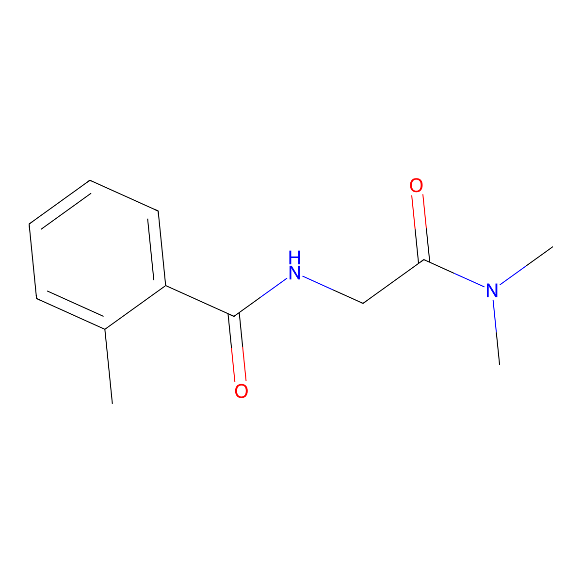 o-Toluamide, N-((dimethylcarbamoyl)methyl)- molecular structure, CAS 4468-14-8