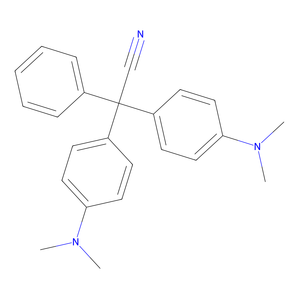 Bis[4-(dimethylamino)phenyl](phenyl)acetonitrile molecular structure, CAS 4468-56-8