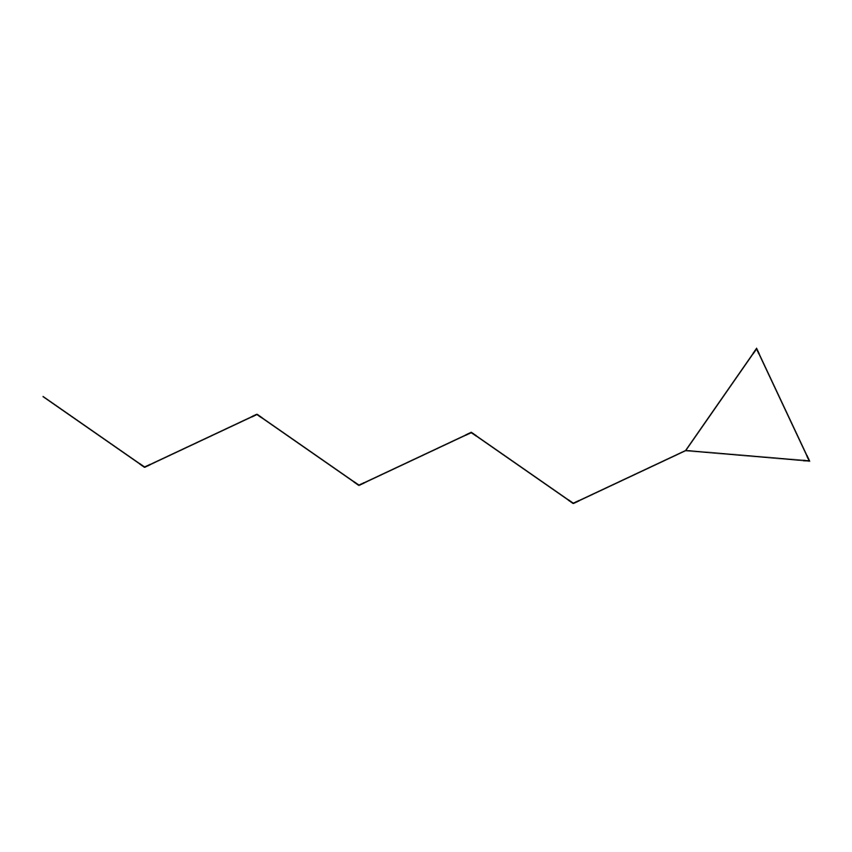Hexyl-cyclopropane molecular structure, CAS 4468-61-5