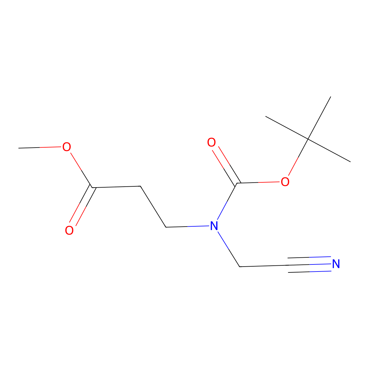 Methyl 3-{[(tert-butoxy)carbonyl](cyanomethyl)amino}propanoate molecular structure, CAS 446822-52-2
