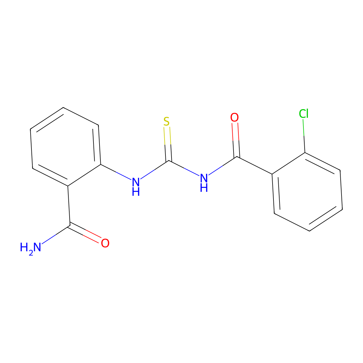2-[(2-Chlorobenzoyl)carbamothioylamino]benzamide molecular structure, CAS 446824-14-2