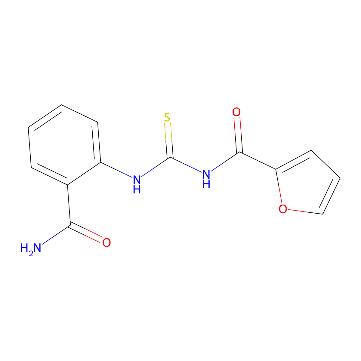 N-[(2-carbamoylphenyl)carbamothioyl]furan-2-carboxamide molecular structure, CAS 446824-15-3