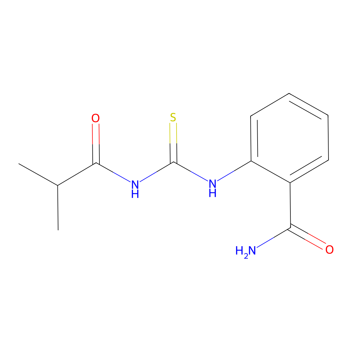 2-(3-Isobutyrylthioureido)benzamide molecular structure, CAS 446824-16-4