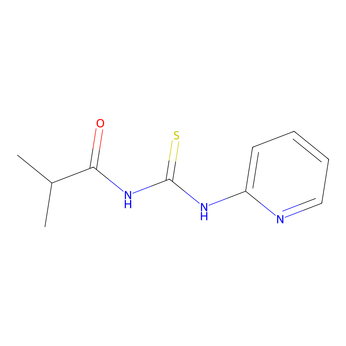 2-methyl-N-[(2-pyridinylamino)carbonothioyl]propanamide molecular structure, CAS 446824-52-8
