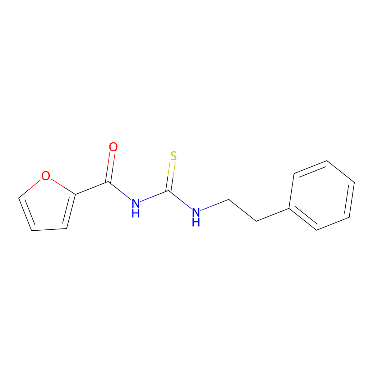 N-[(2-phenylethyl)carbamothioyl]furan-2-carboxamide molecular structure, CAS 446825-10-1