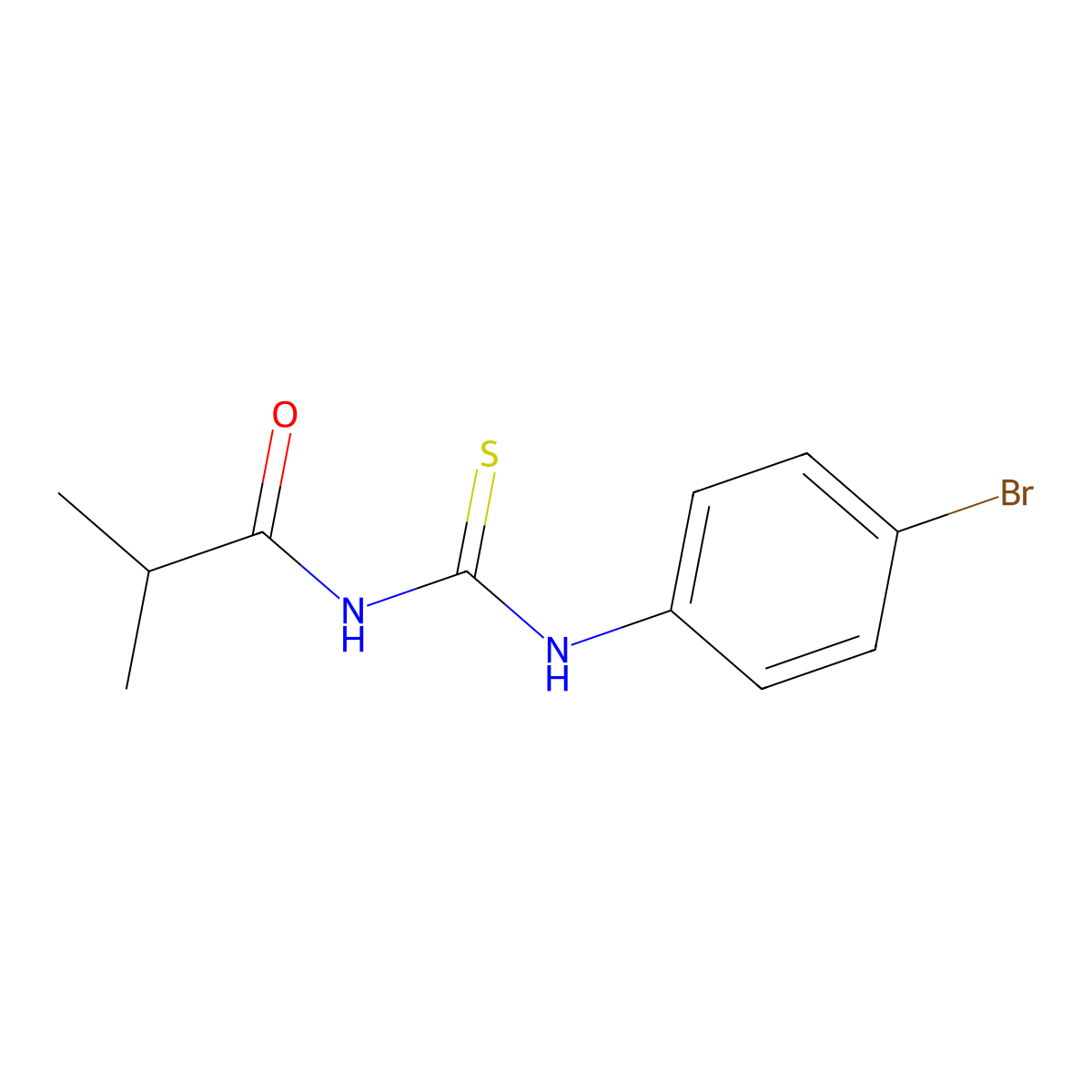 N-[(4-bromophenyl)carbamothioyl]-2-methylpropanamide molecular structure, CAS 446825-90-7