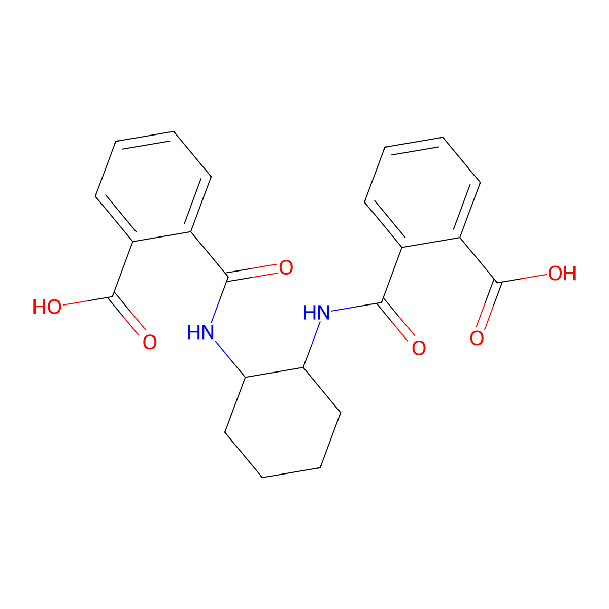 2-[[2-[(2-Carboxybenzoyl)amino]cyclohexyl]carbamoyl]benzoic acid molecular structure, CAS 446826-08-0