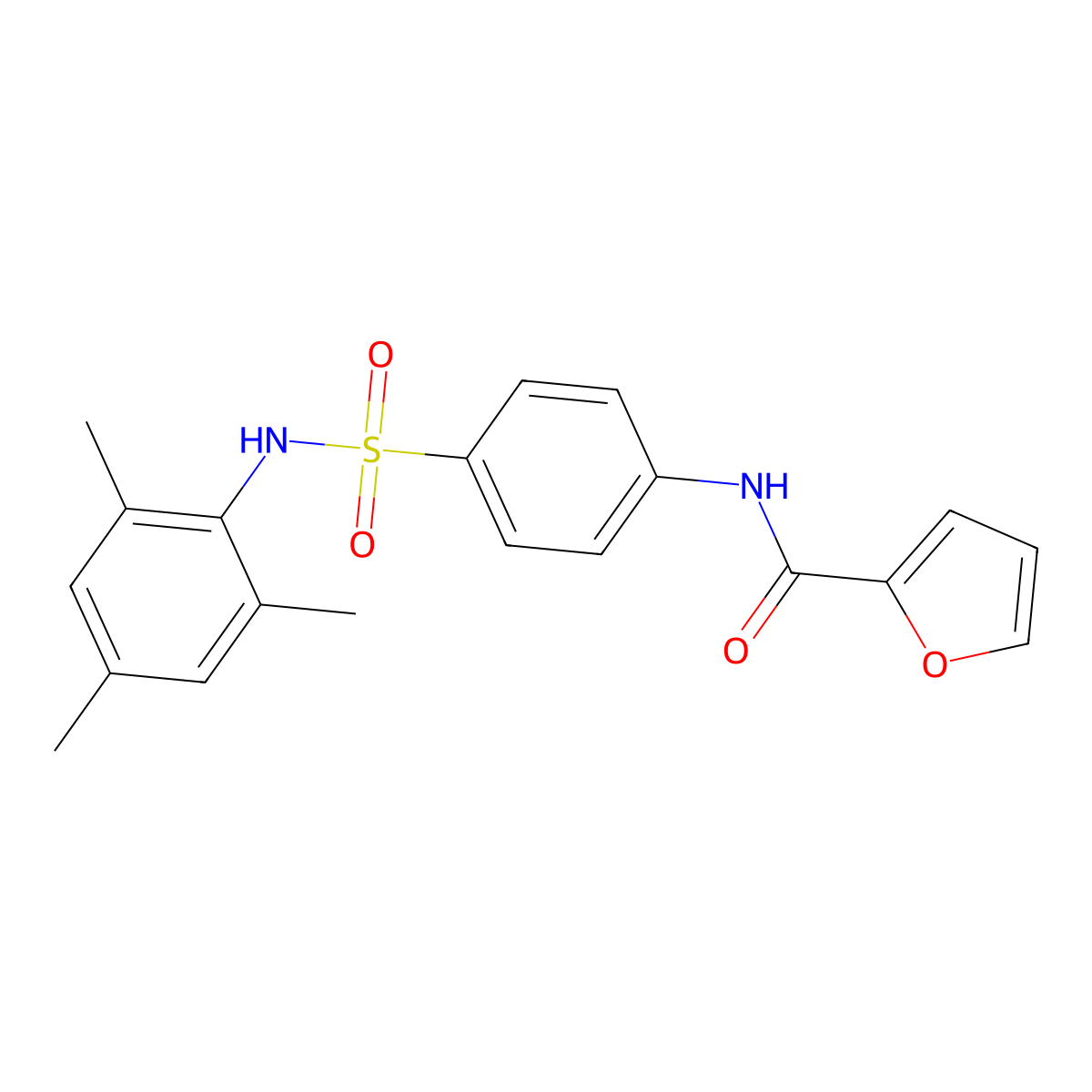 N-{4-[(mesitylamino)sulfonyl]phenyl}-2-furamide molecular structure, CAS 446826-11-5