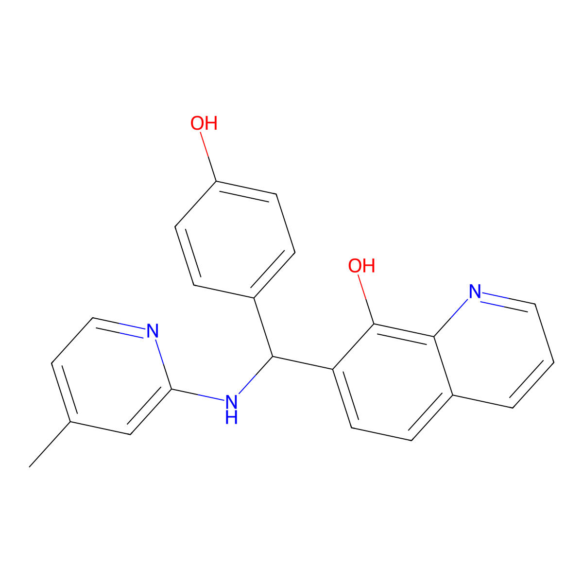 7-[(4-Hydroxyphenyl)[(4-methylpyridin-2-yl)amino]methyl]quinolin-8-ol molecular structure, CAS 446826-80-8