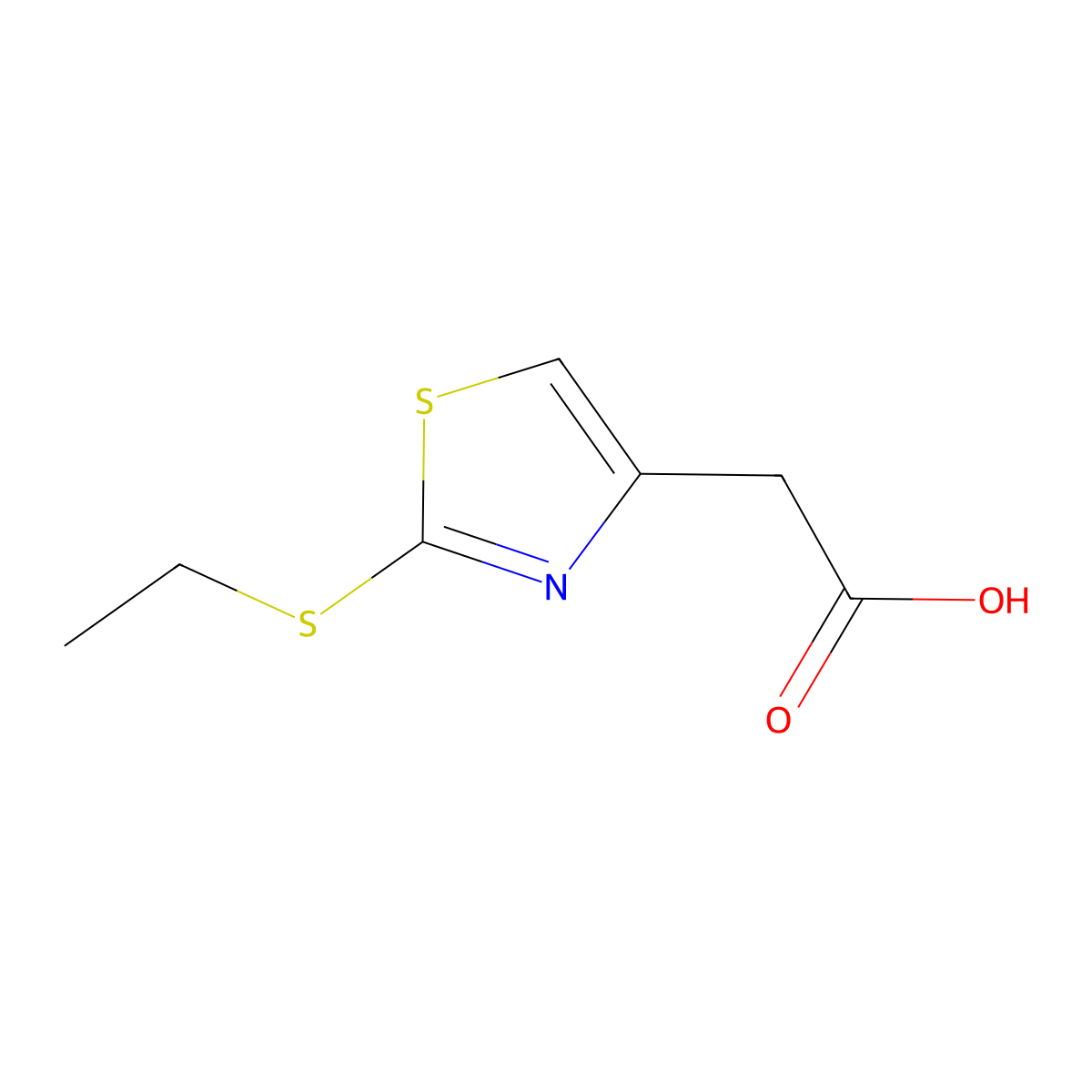 2-(2-(Ethylthio)thiazol-4-yl)acetic acid molecular structure, CAS 446827-11-8