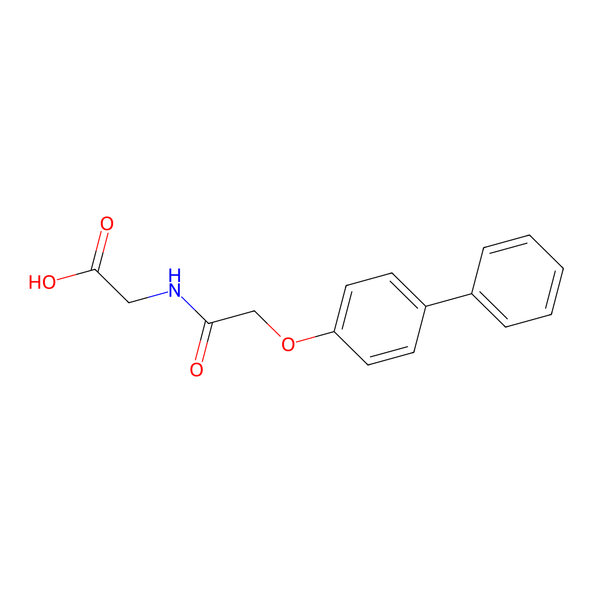 [2-(Biphenyl-4-yloxy)-acetylamino]-acetic acid molecular structure, CAS 446827-33-4
