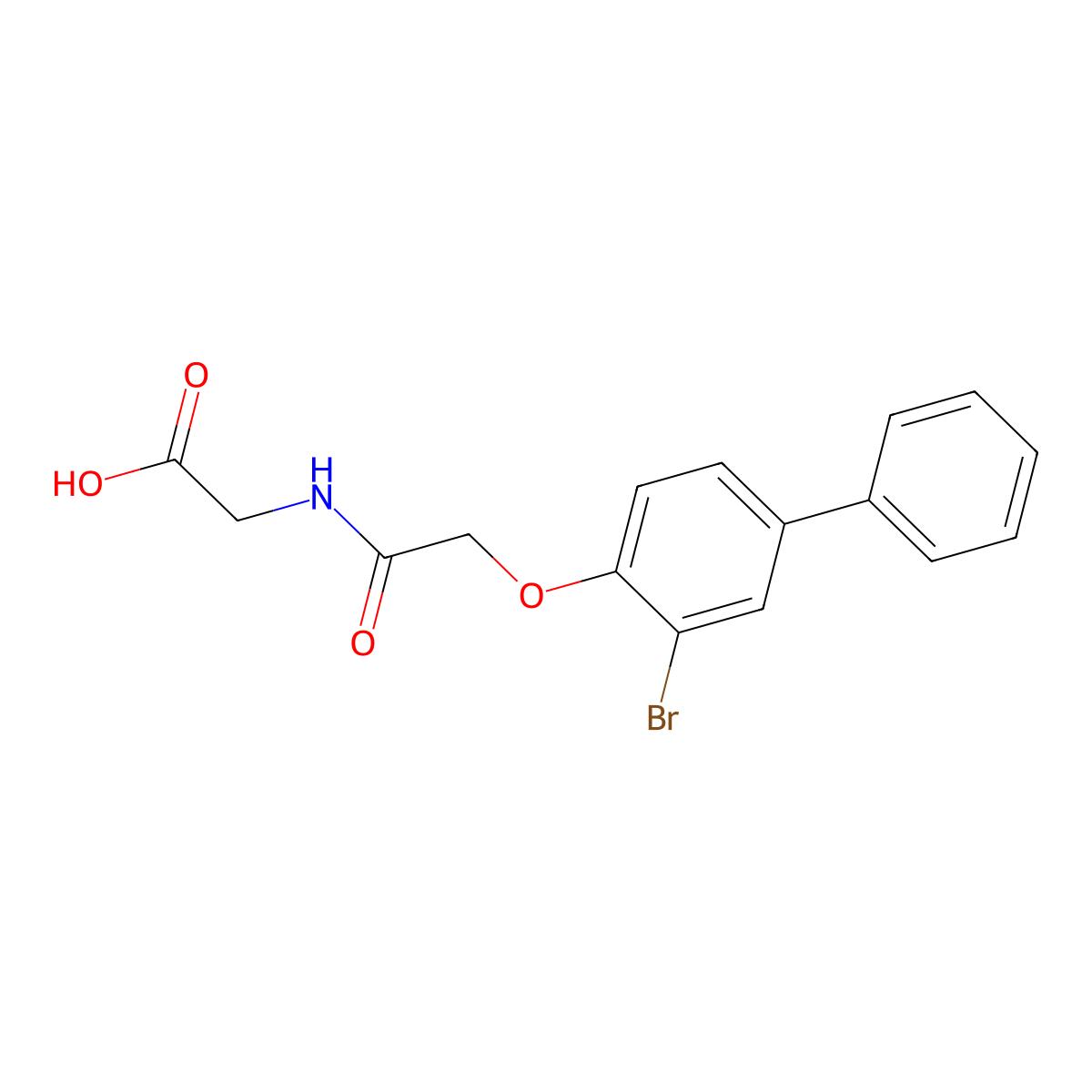 2-[2-(2-Bromo-4-phenylphenoxy)acetylamino]acetic acid molecular structure, CAS 446827-34-5