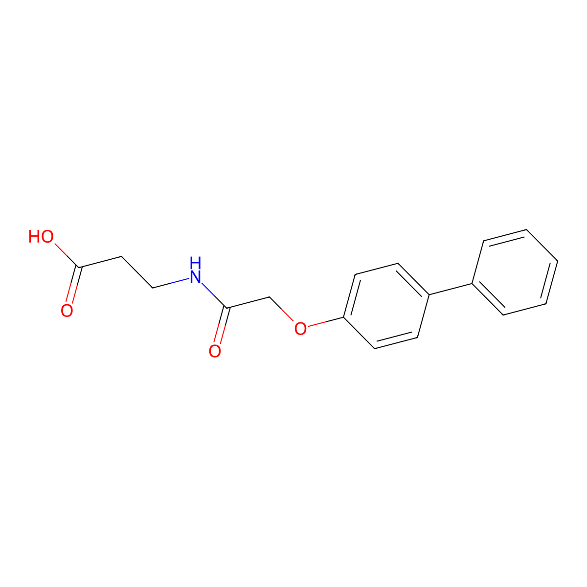 3-[2-(Biphenyl-4-yloxy)-acetylamino]-propionic acid molecular structure, CAS 446828-70-2