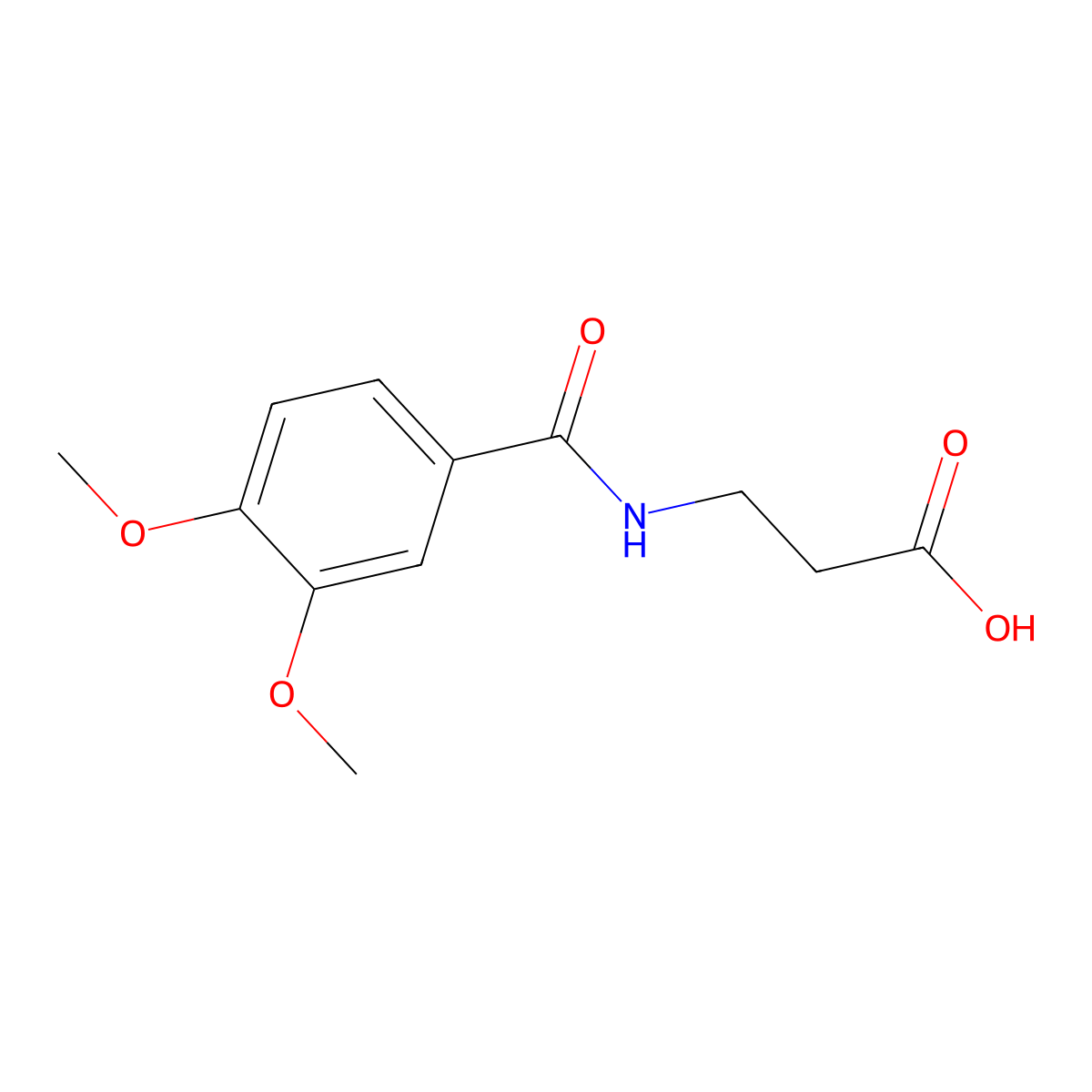 3-(3,4-Dimethoxybenzamido)propanoic acid molecular structure, CAS 446828-77-9