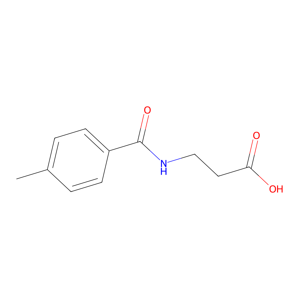N-(4-methylbenzoyl)-beta-alanine molecular structure, CAS 446828-78-0