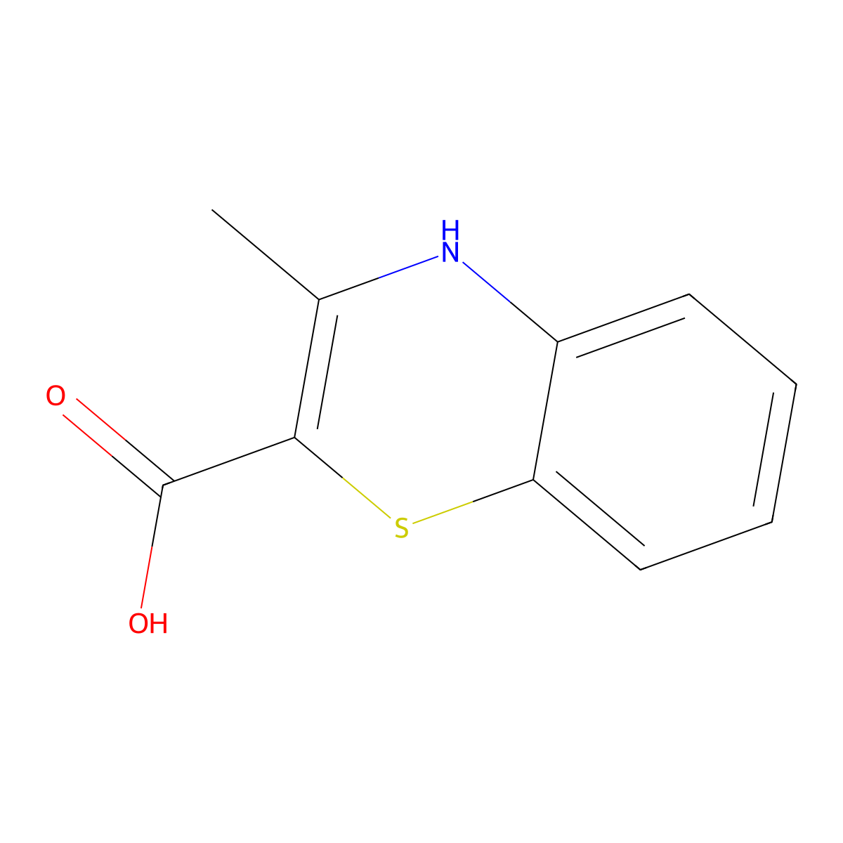 3-methyl-4H-1,4-benzothiazine-2-carboxylic acid molecular structure, CAS 446829-73-8
