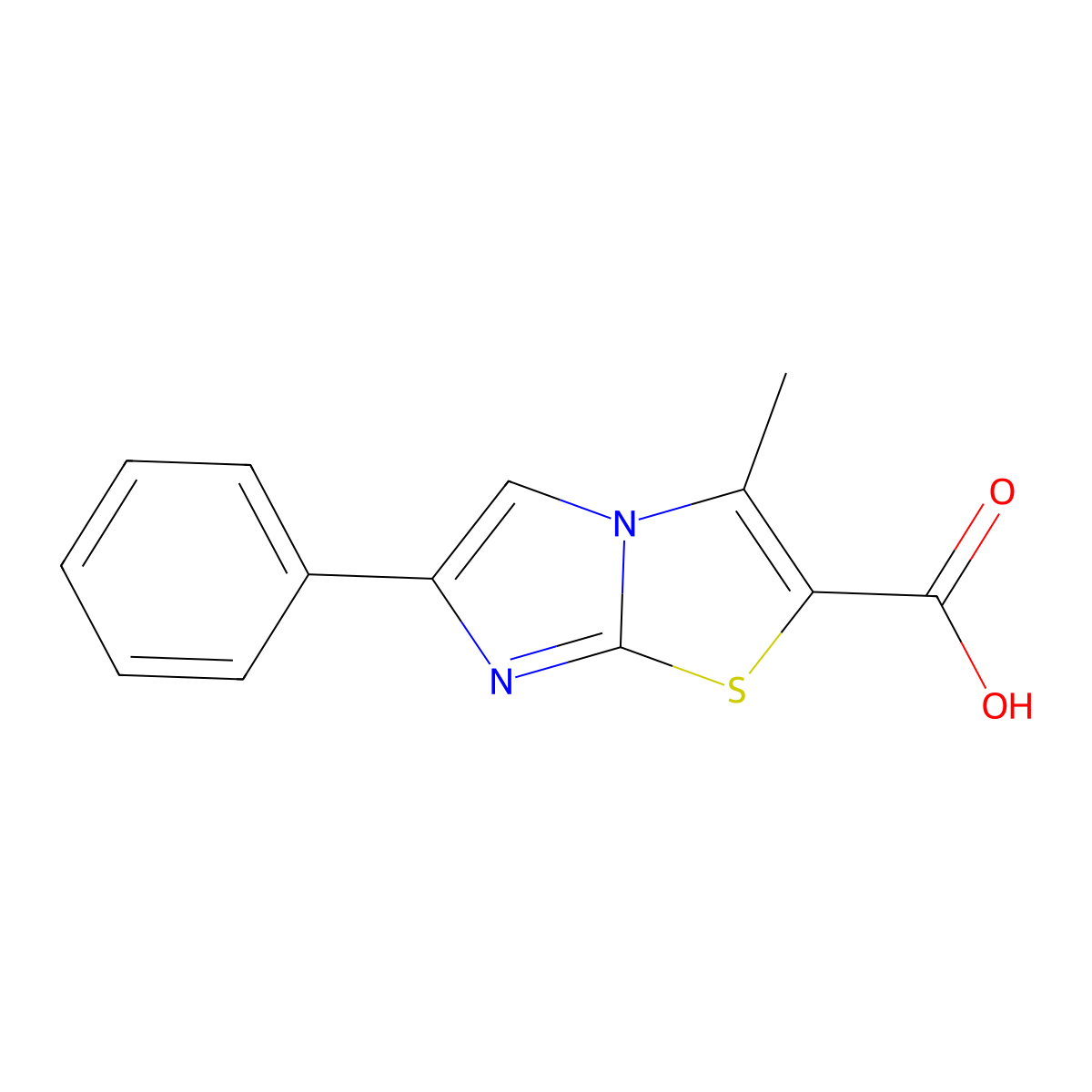 3-Methyl-6-phenylimidazo[2,1-b]thiazole-2-carboxylic acid molecular structure, CAS 446829-85-2