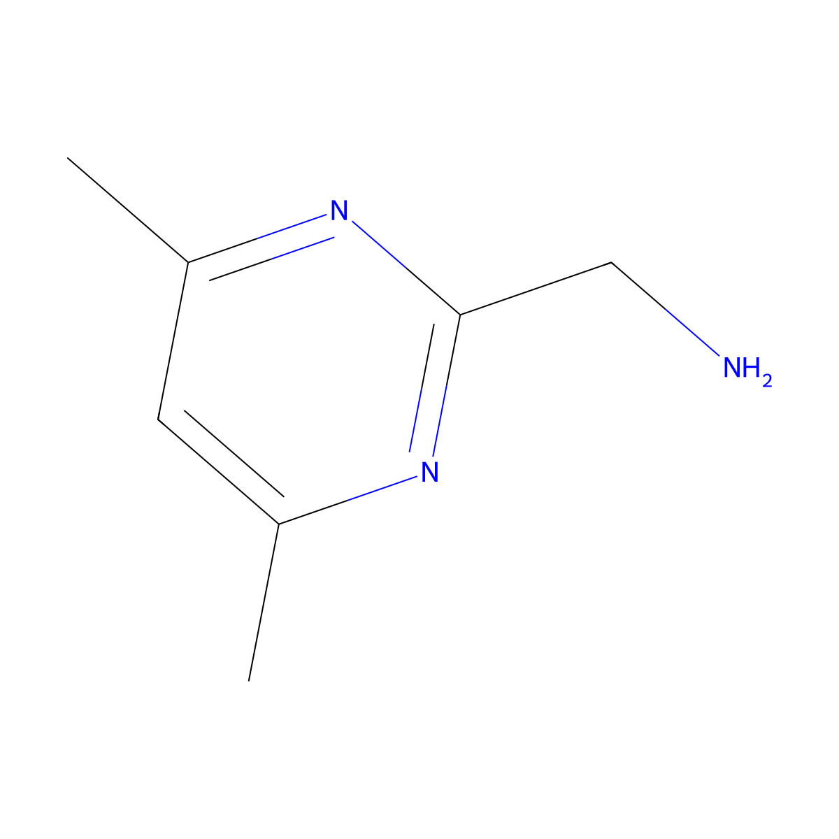 (4,6-Dimethylpyrimidin-2-YL)methanamine molecular structure, CAS 446829-97-6