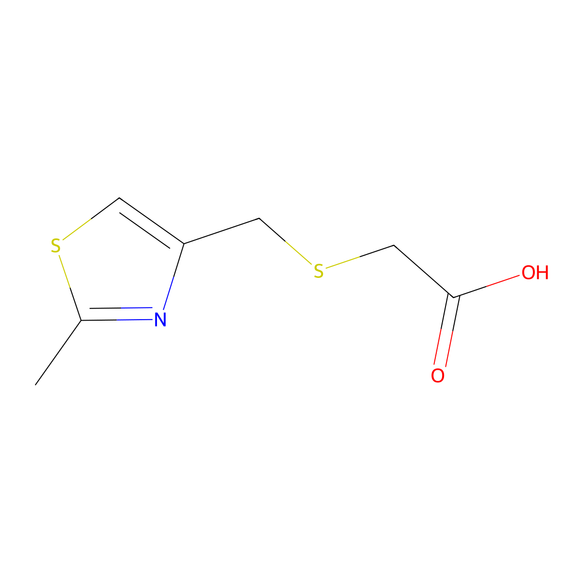 {[(2-Methyl-1,3-thiazol-4-yl)methyl]thio}acetic acid molecular structure, CAS 446829-98-7