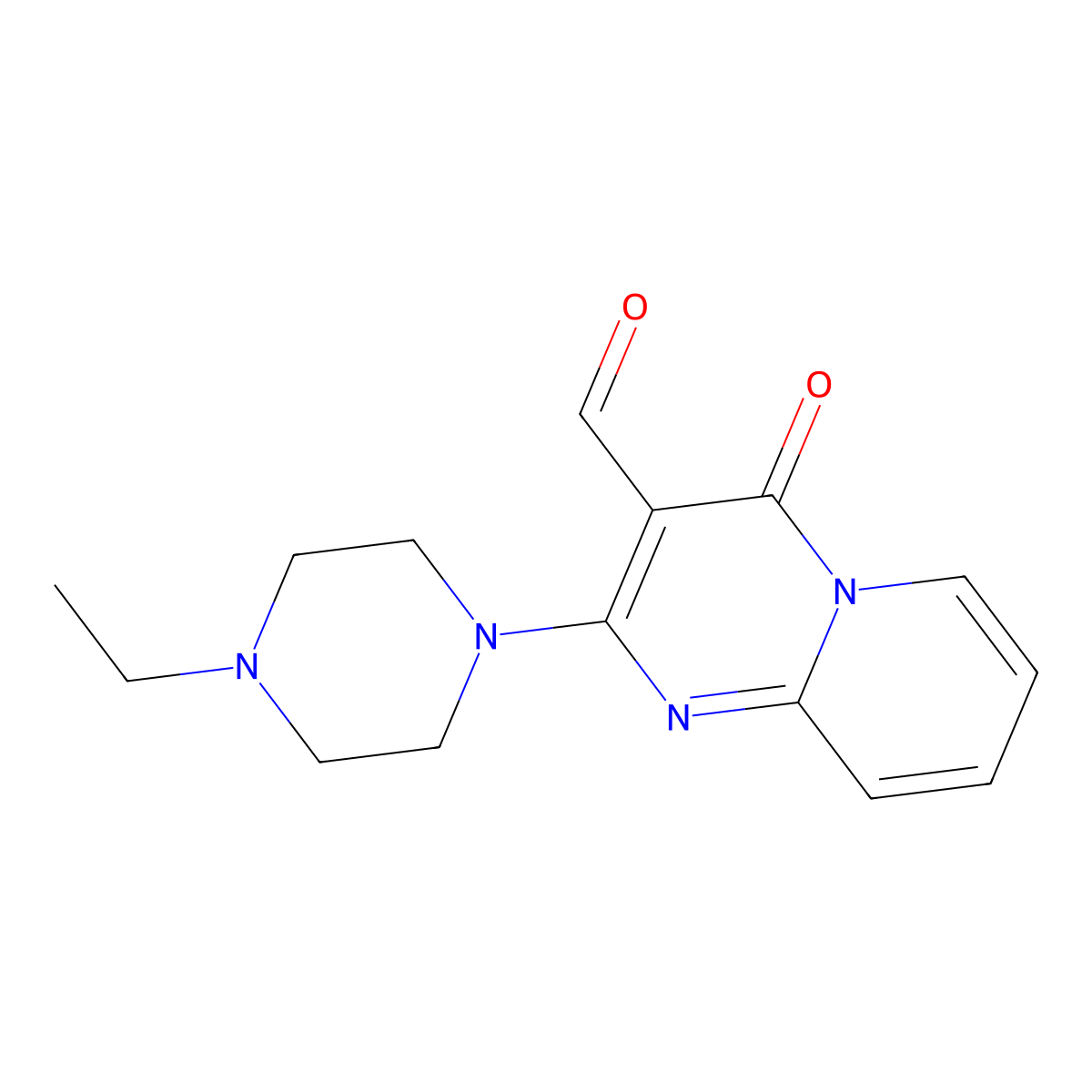 2-(4-ethylpiperazin-1-yl)-4-oxo-4H-pyrido[1,2-a]pyrimidine-3-carbaldehyde molecular structure, CAS 446830-03-1