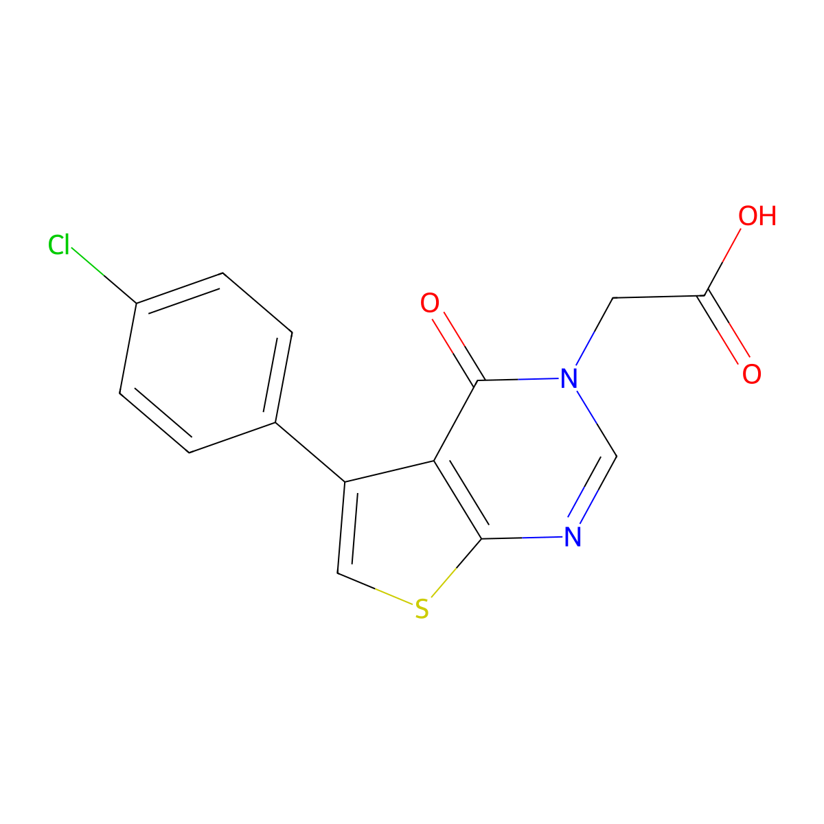 2-[5-(4-Chlorophenyl)-4-oxothieno[2,3-d]pyrimidin-3-yl]acetic acid molecular structure, CAS 446830-31-5